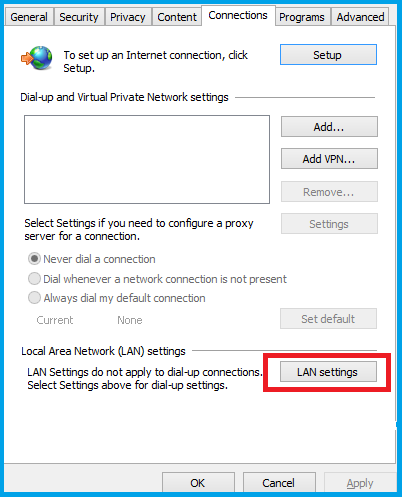 disable proxy Connection Error while Installing Microsoft Office